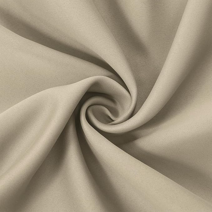 Beige Blackout Curtains/52 x 108 Inch/Set of 2 Panels Room Darkening Curtains - Image 5