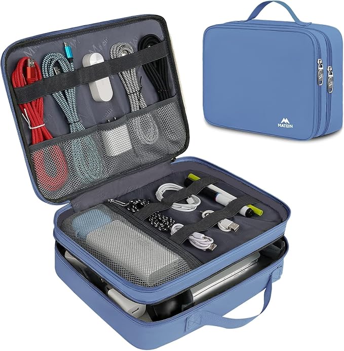 MATEIN USB Cable Organizer Bag, Water Resistant Large Travel Tech Organizer | by MATEIN