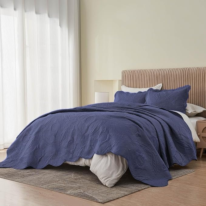 Kingnex King Size Bedspread Soft Lightweight Quilted Coverlet Set 3 Pieces 1 - Image 6