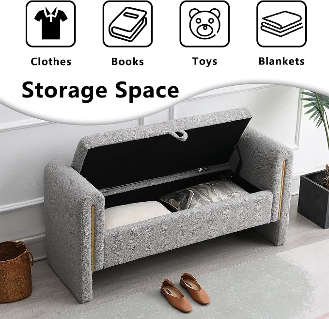 HRVEOCEI Upholstered Storage Bench - Image 4
