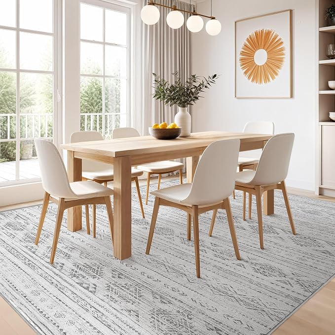 Nakagishi 6x9 Area Rugs Living Room: Washable Boho Large Neutral Soft Farmhouse - Image 7