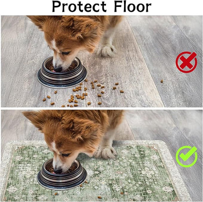 Pet Food Mats for Floor, Absorbent Dog Mat for Food and Water Dispenser Mat, Dog Food Mat Quick Dry Cat Food Mat Pet Supplies