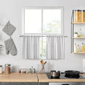 ZJDECOR Cotton Blended Beige Striped Kitchen Tier Curtains, Semi Sheer by ZJDECOR