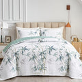 Botanical Quilt Set 3 Pieces King Size, Soft Microfiber Lightweight Bed Cover by Flysheep