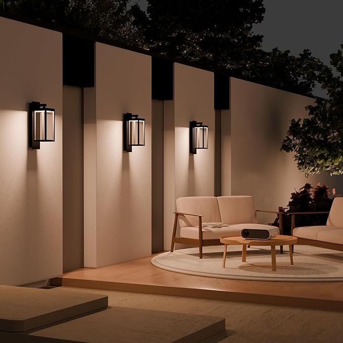 Lustrlach Upgraded Motion Sensor Outdoor Wall Light, 15” Porch Light Outdoor Wall Sconce Lantern, Exterior Lighting Fixture Wall Mount, Outside Light for House Garage Patio Front Door