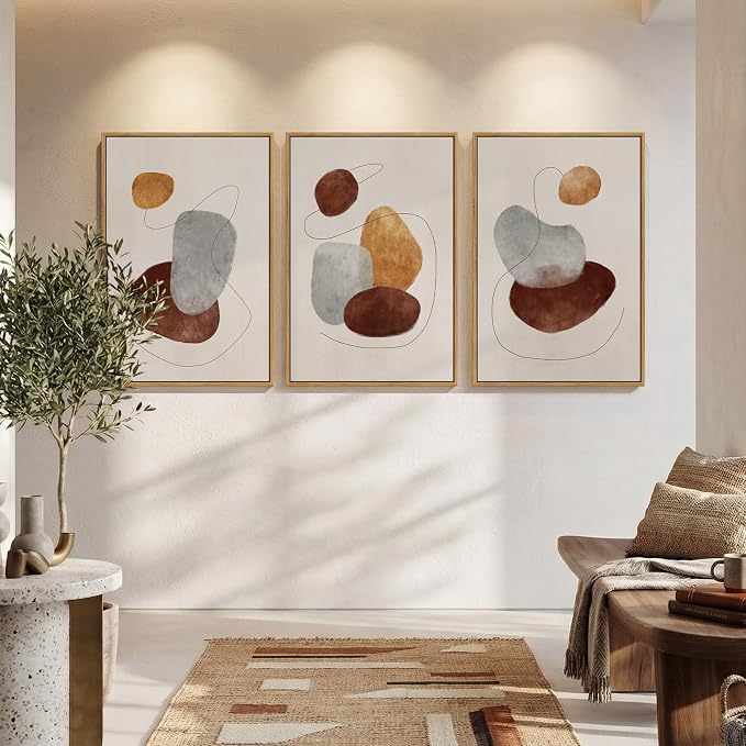 Large Neutral Abstract Canvas Wall Art - Image 4