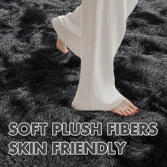 9x12 Ft Extra Large Shag Rugs for Living Room, Tie Dyed Ultra Soft Fluffy Furry - Image 4