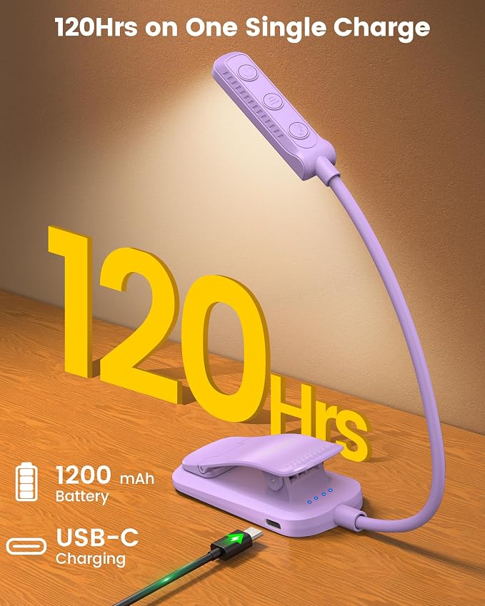 Glocusent 13 LED Book Lights for Reading at Night, Gifts for Book Lovers | - Image 5