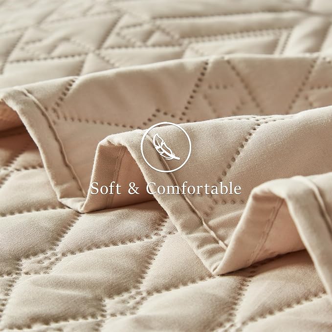 akkialla Twin Size Quilt Bedding Set, Modern Style Geoetric Pattern Coverlet Set - Image 6