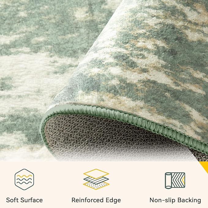 RELEANY Washable Runner 2'x8' Abstract Area Rug - Image 5