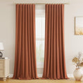 Terracotta 100% Blackout Curtains 108 Inch Length 2 Panels Set Fall Curtains by Guken