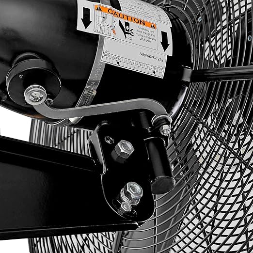 Global Industrial 30" Outdoor-Rated Oscillating Wall-Mount Fan, 2 Speed, 8,400 CFM, 3/10 HP, Black Powder Coat Finish, For Commercial & Industrial Use