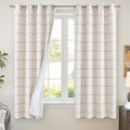 Plaid Blackout Curtains for Bedroom, 52x63 Inch 2 Panels, Dark Grey | Boho by Lajode