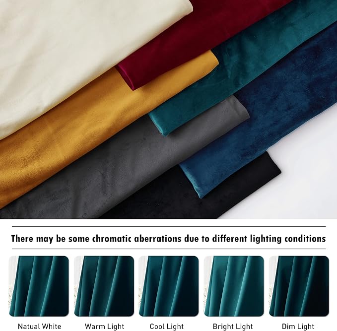 RYB HOME Teal Velvet Blackout Curtains 84 inches - Image 7