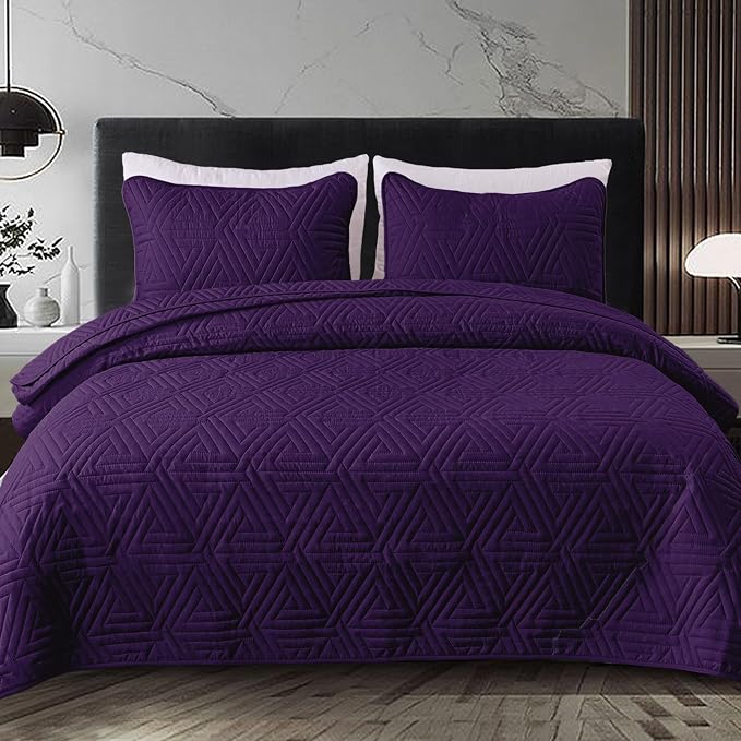 Whale Flotilla Soft Geometric Queen Quilt Set - Image 8