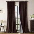 Coffee Linen 100% Blackout Curtains by Guken