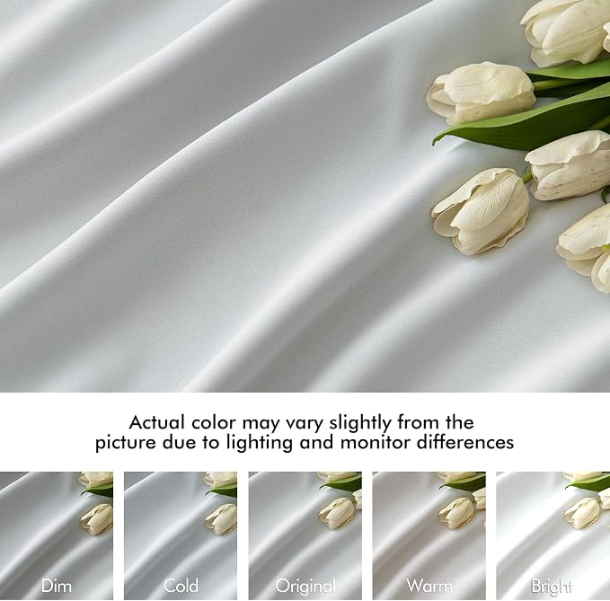 MIULEE Greyish White Back Tab Blackout Curtains 52x72 Inches Long 2 Panels | - Image 8