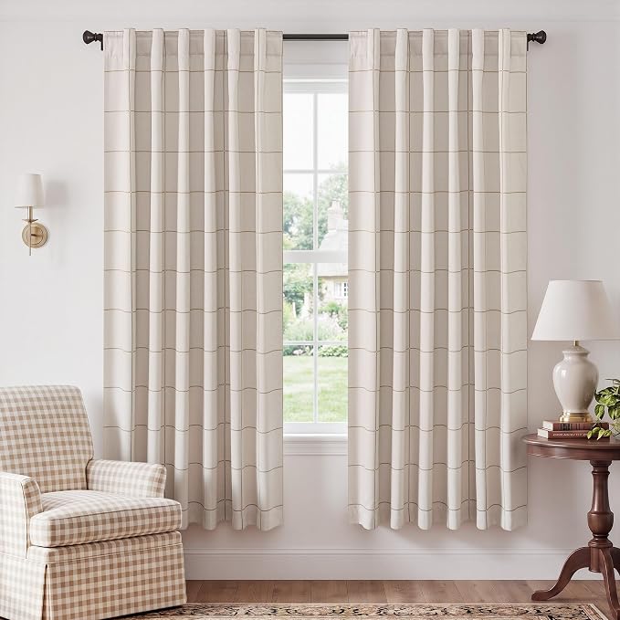 NICETOWN 100% Blackout Plaid Curtains by NICETOWN