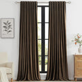 PRIMROSE Brown Velvet Curtains 108 inch Long by PRIMROSE