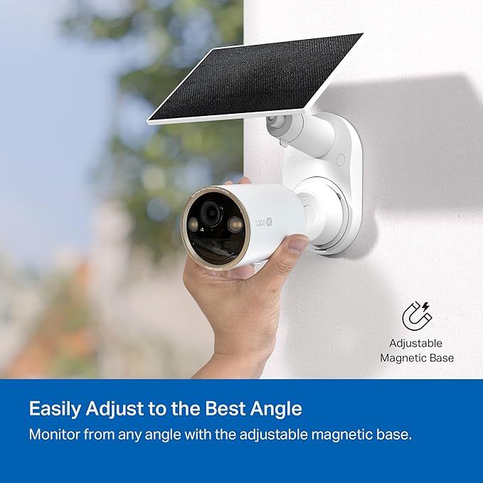 Tapo MagCam 4K Outdoor Wireless Security Camera – Battery Power with Solar Charging, Magnetic Mount, Person/Vehicle Detection, Subscription-Free Local or Optional Cloud, Works with Alexa, C460 KIT