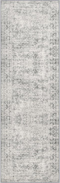 3x10 Washable Runner Rug：Modern Abstract Soft Carpet Black Grey | by FXRHLP