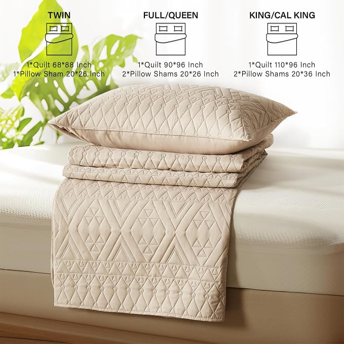 akkialla Full/Queen Size Quilt Bedding Set, Modern Style Geoetric Pattern - Image 7