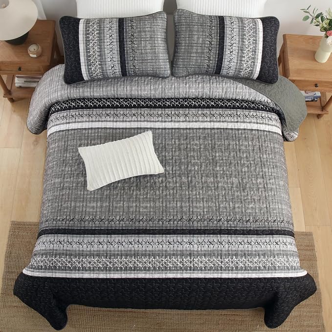 Cottolester Queen Quilt Bedding Set, All Seasons Microfiber Boho Quilt Set - Image 8