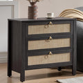 SICOTAS Rattan Nightstand with 3 Drawers, Large Boho Bedside Tables Bedroom | by SICOTAS