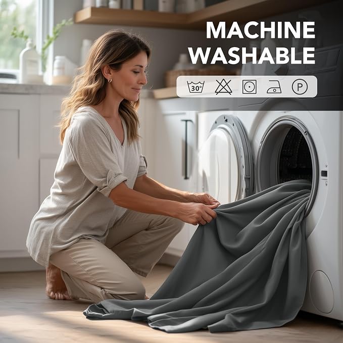 Deconovo Blackout Curtains for Bedroom and Living Room 63 Inches Long | Black - Image 9