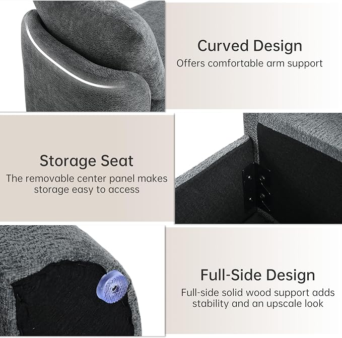 Usaint 58.3" Upholstered Storage Ottoman Bench - Image 4