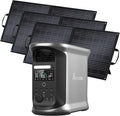 AMPACE Andes 1500 Power Station with 3×100W Solar Panel, 2400W/1462Wh Solar Generator with 4 AC Outlets, AC1800W Fast Charging, APP Control Battery Backup for Home, Camping & RVs