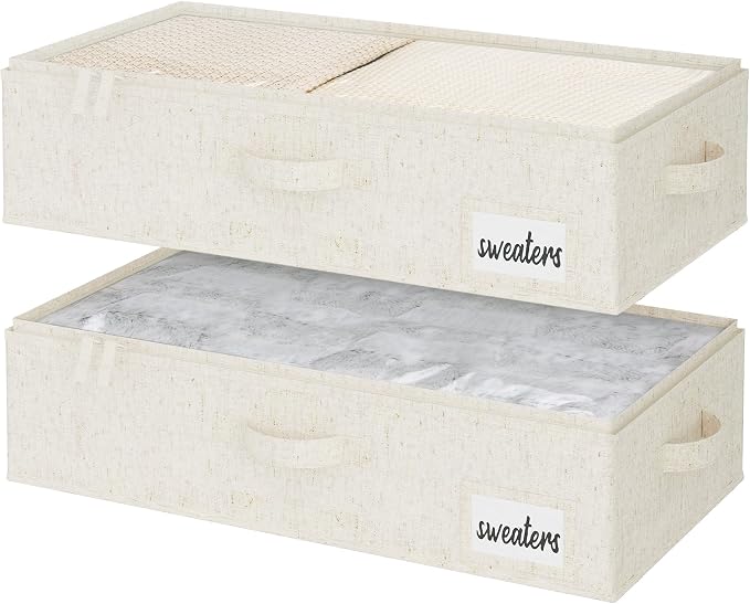 StorageWorks 5 Inch Low Profile Under Bed Storage Containers by StorageWorks