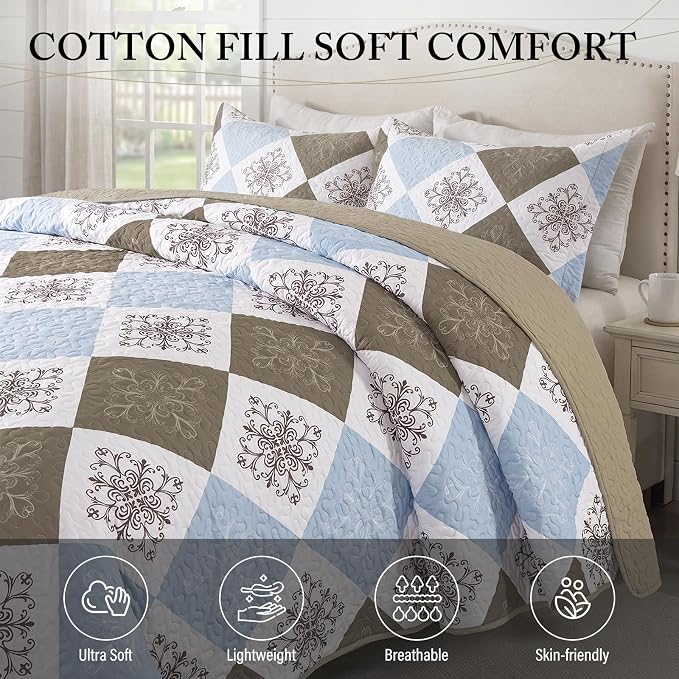 Etwel Lightweight Queen Size Quilt Set - Image 3