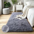 KICHOWUA Grey Fluffy Shag Rug 2x6, living room, kids room, boys and girls by KICHOWUA