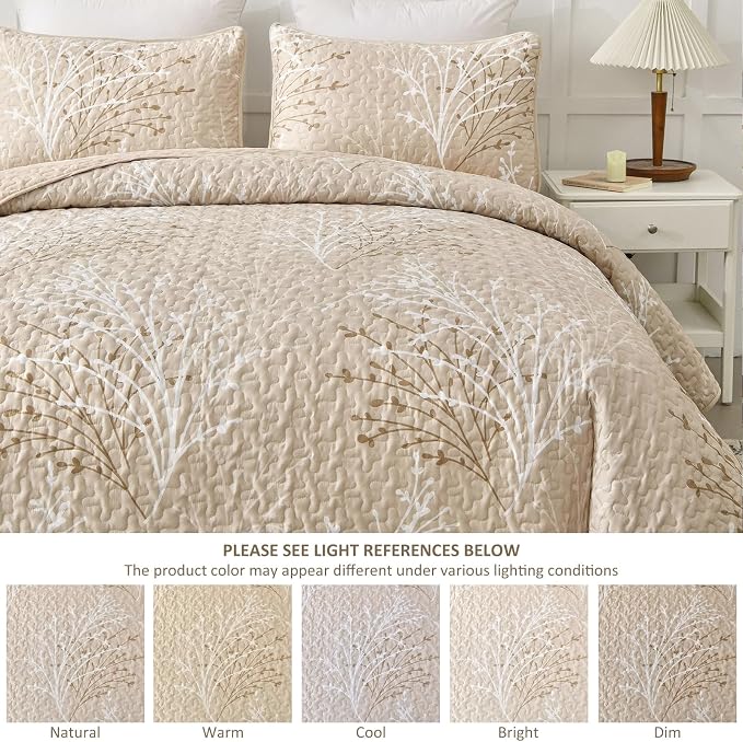 DJY Beige Quilt Set King Size - Image 5