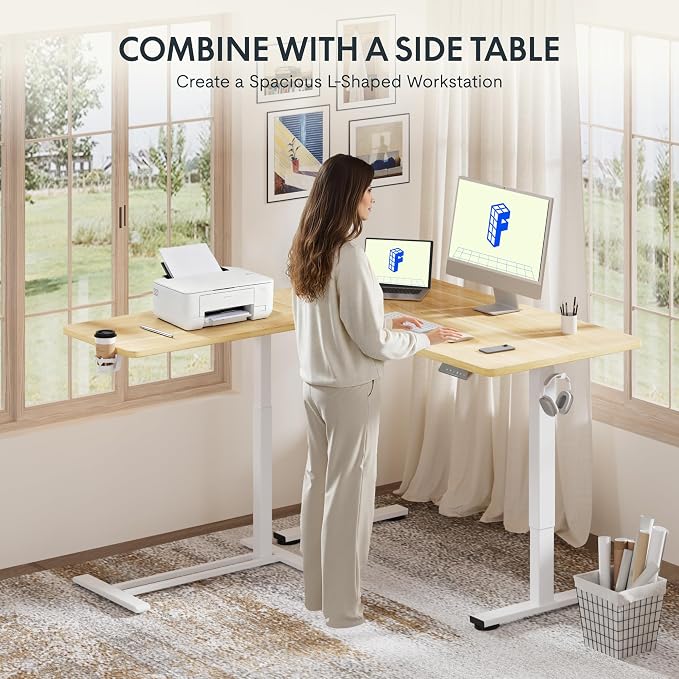 FLEXISPOT H7 28" Pneumatic Height-Adjustable Overbed Table - Image 9