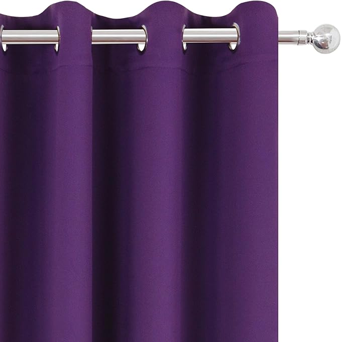 Purple Thermal Blackout Curtains/52 x 108 Inch/Set of 2 Panels Room Darkening - Image 7