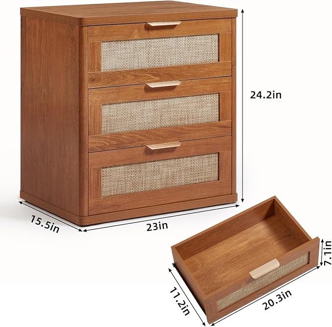 LEYAOYAO Rattan 23" Nightstands - Image 3