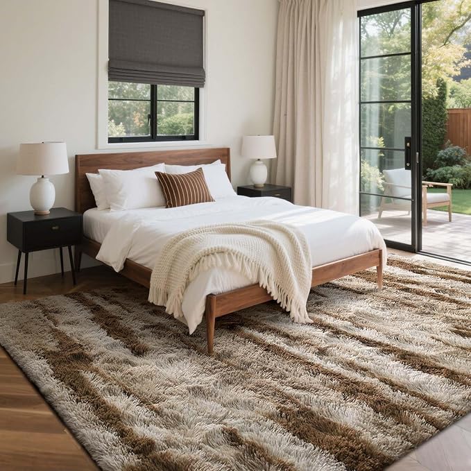 Area Rugs for Living Room, 5x7 Feet Soft Fluffy Shagg Plush Rug High Pile Large - Image 3
