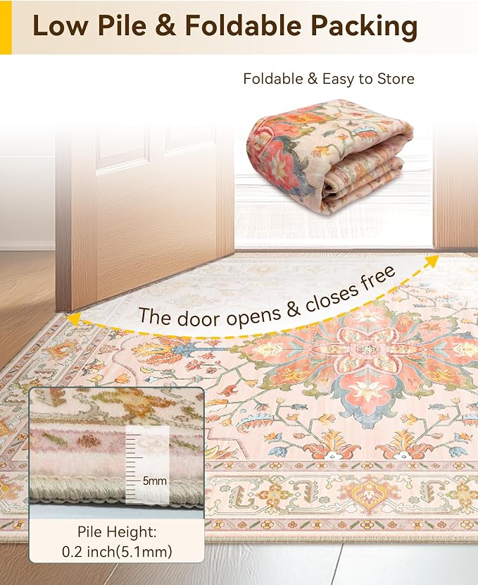 RELEANY Washable Area Rug, Runner 2'6"x5', Water Repellent, Pet Friendly - Image 5