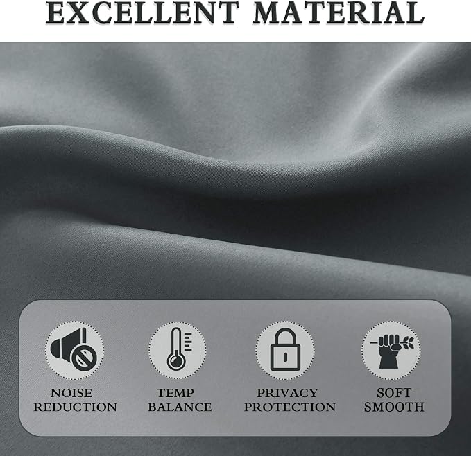 54 Inch Length Medium Grey Blackout Curtains - Image 5