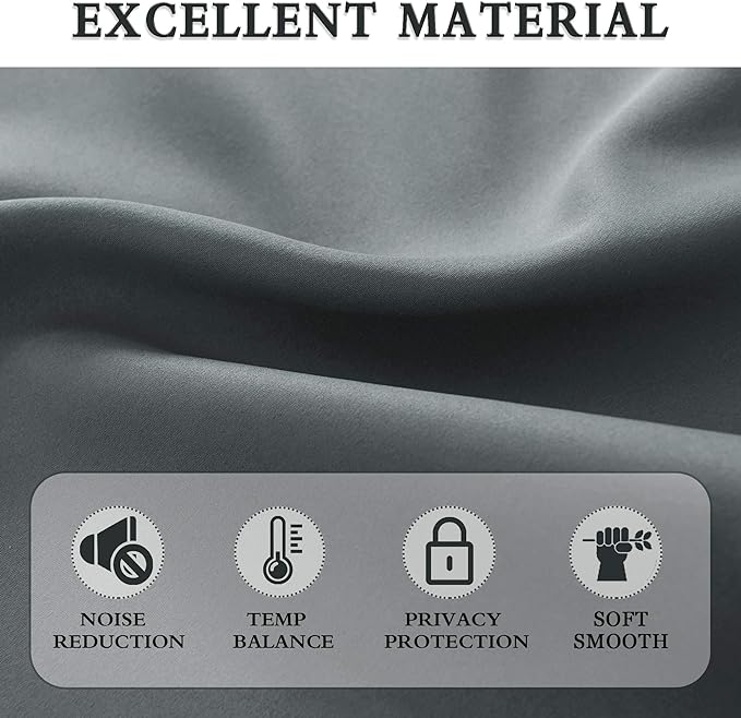 Medium Gray Blackout Curtains for Bedroom - Image 5