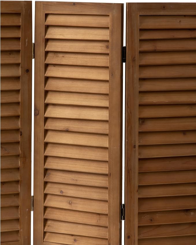 SOFE Short Privacy Screen, 2.6 Ft Shutters Folding Room Dividers 3 Panel | Wood - Image 6