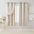 Bujasso Beige 80% Blackout Curtains by Bujasso