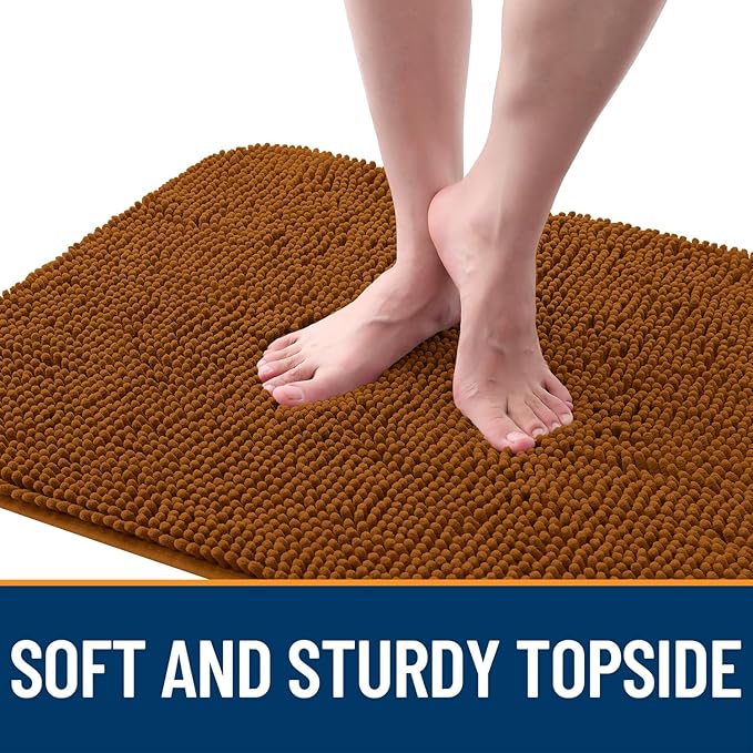 OLANLY Dog Door Mat for Muddy Paws 36x24, Absorbs Moisture and Dirt, Absorbent Non-Slip Washable Doormat, Quick Dry Chenille Mud Mat for Dogs, Entry Indoor Entryway Carpet for Inside Floor, Ochre