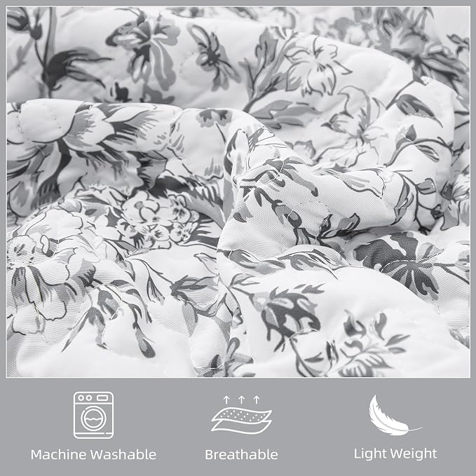 WONGS BEDDING Botanical Quilt King Size, 3 Pieces Bedspread Set, Microfiber - Image 6