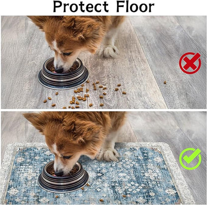 Pet Food Mats for Floor, Absorbent Dog Mat for Food and Water Dispenser Mat, Dog Food Mat Quick Dry Cat Food Mat Pet Supplies