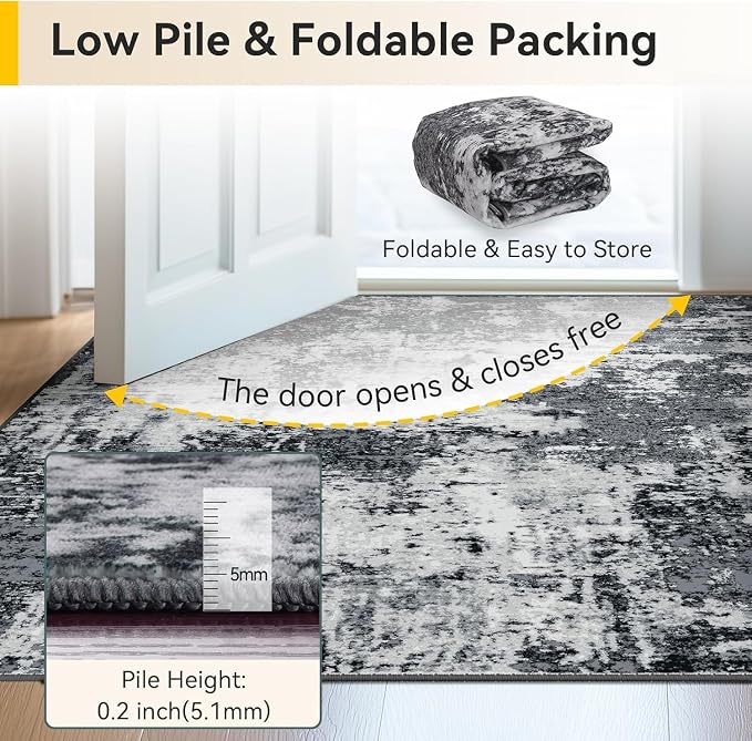 RELEANY Washable 2'x5' Abstract Area Rug - Image 6