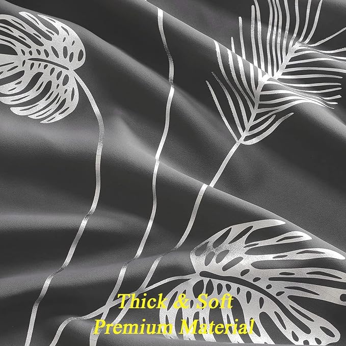 Curtain for Sliding Glass Door 100W x 96L Inch Silver Palm Tree Printed Curtain - Image 8