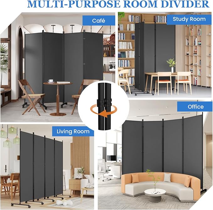 SUNALLY Room Divider Privacy Screens, 8 Panels Dividers - Image 7